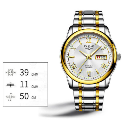 Đồng hồ nam chính hãng Kassaw K812-1 hàng mới 100% ,kính sapphire chống nước,chống xước,máy cơ (Automatic),dây kim loại thép không gỉ 316L ,kiểu dáng đơn giản