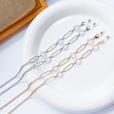 Dây đeo gọng kính chuỗi giữ kính charm hoa hạt châu ấn tượng phụ kiện thời trang hot trend