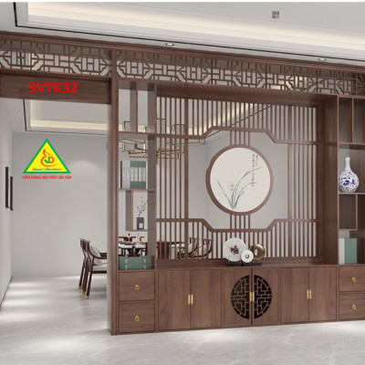 Vách ngăn phòng khách , vách ngăn phòng khách hiện đại 3VTK32 - Nội thất lắp ráp Viễn Đông Adv