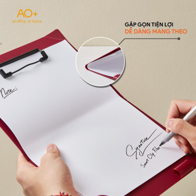 Bìa kẹp trình ký Smart A4 gập thành A5, thường hiệu AO+