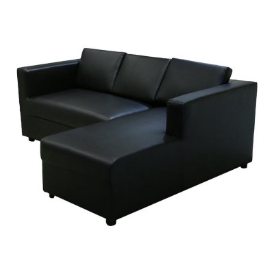 Sofa da chữ L góc trái Bình Long H-Jeep 200 x 150 x 77 cm (Đen)