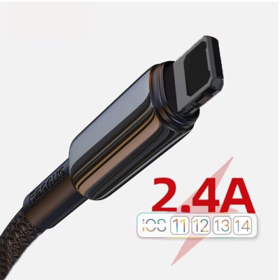 Cáp sạc nhanh Baseus tungsten gold fast charging data cable 2.4A USB-IP CALWJ-A01- Hàng chính hãng