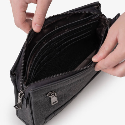 Clutch, Ví Cầm Tay Thời Trang Nam Da Bò Khóa Vân Tay Cao Cấp RB06 Đen