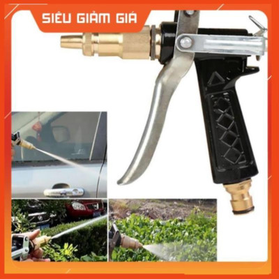 Bộ dây vòi xịt nước rửa xe, tưới cây . tăng áp 3 lần, loại 3m, 5m 206236Eđầu đồng, cút+ tặng túi đựng bút