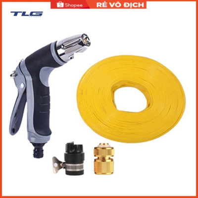 Bộ dây và vòi xịt  tăng áp rửa xe tưới cây 3-5M (cút đồng nối nhựa đen) 206817