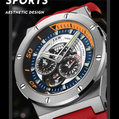 Đồng hồ nam chính hãng IW CARNIVAL IW619G-1 Kính sapphire ,chống xước,Chống nước 50m,Bảo hành 24 tháng,Máy cơ (Automatic),Dây cao su cao cấp,thiết kế lộ cơ thể thao