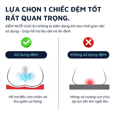 Đệm ngồi cao su non tổ ong và vải tản nhiệt DandiHome cho ghế công thái học