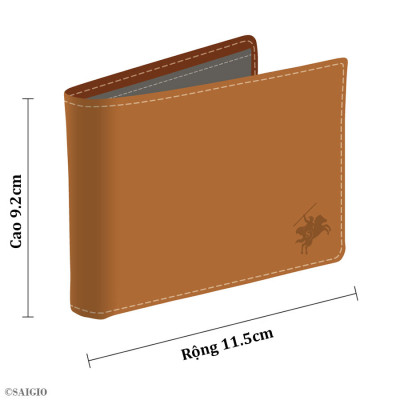 Ví Da Nam Hàng Hiệu HERITAGE Siêu Bền Bỉ, Size Trung, Thiết Kế Cổ Điển, Đơn Giản, Dáng Ngang - Gập 2, Đựng Tiền và Thẻ ATM Tiện Dụng - Hàng Chính Hãng SAIGIO