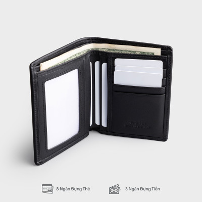 Ví nam da bò Trita ( Thời trang nam dáng đứng - Ví da RVN20 )