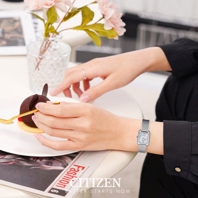 Đồng Hồ Nữ Citizen Dây Thép Không Gỉ EM0491-81D - Mặt Xà Cừ