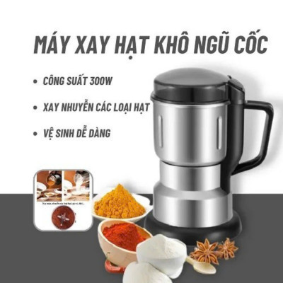 Máy xay hạt khô, xay bột, gia vị cà phê đa năng,công suất 300w, chất liệu cối inox động cơ lõi đồng