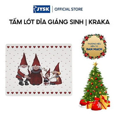 Tấm lót đĩa giáng sinh | JYSK Kraka  | nhựa PP | trắng | R33xD42cm