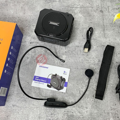 Loa trợ giảng Zansong M80 - Máy trợ giảng kèm micro cài tai không dây - Kết nối Bluetooth 4.2, AUX, USB, SD card, FM - Công suất 10W, điều chỉnh được echo - Pin sạc dung lượng lớn thời gian dùng lên đến 6h - Âm thanh rõ ràng, sắc nét - Hàng nhập khẩu
