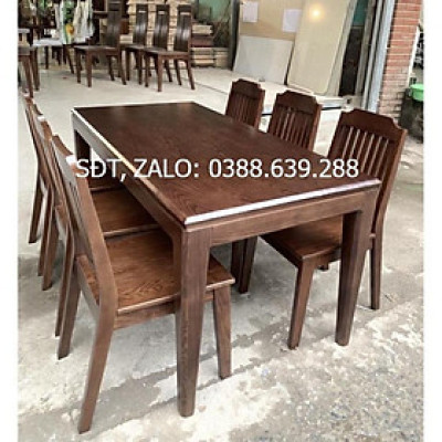 Hàng HOT GIÁ SỈ bộ bàn ăn chân côn táp cổ mặt gỗ ghế 7 nan gia đình gỗ sồi nga
