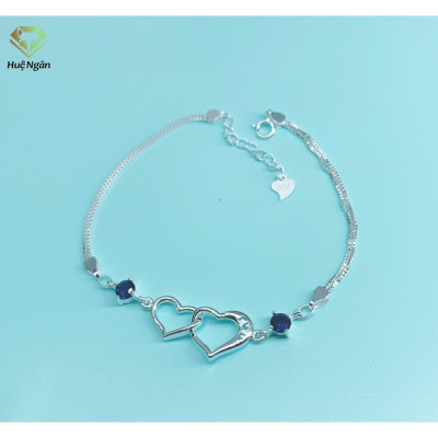 Lắc tay bạc Ý S925 Huệ Ngân - Trái tim xinh RYB 140111