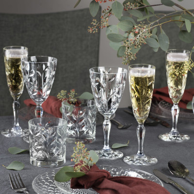 Ly Rượu Vang Thuỷ Tinh Pha Lê Ý RCR - Laurus Flute 160ml