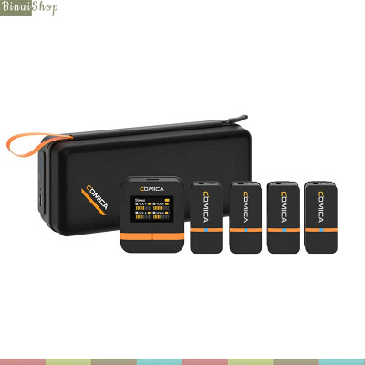Comica Vimo Q - Bộ 4 Micro Cài Áo Không Dây 2.4GHz Cho Máy Ảnh, Điện Thoại, Sử Dụng 8 Giờ, Phạm Vi 200m - Hàng chính hãng