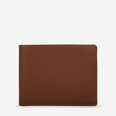 Ví nam da thật cầm tay chữ nhật hoạ tiết vân nhám IDIGO MW1 5024-00