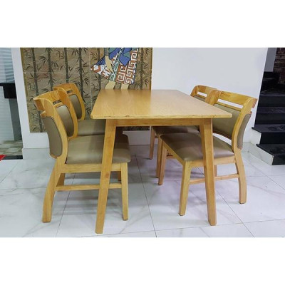 Bộ bàn ăn ashley mặt gỗ nâu 1m2 + 4 ghế ashley tự nhiên  Thương hiệu Nội Thất Bình Long 