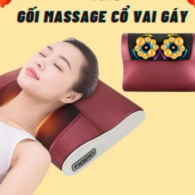 Gối Massajge Hồng Ngoại Cổ Vai Gáy 20 Bi Cao Cấp Loại Xịn – Thư Giãn, Giảm Đau Mỏi Toàn Thâjn, , ĐÈN TRANG TRÍ