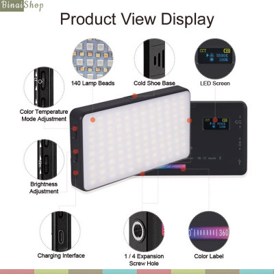 Luxceo W140 RGB - Đèn LED Hỗ Trợ 20 Hiệu Ứng Cho Quay Phim, Chụp Hình, Youtube, Tik tok- Hàng chính hãng