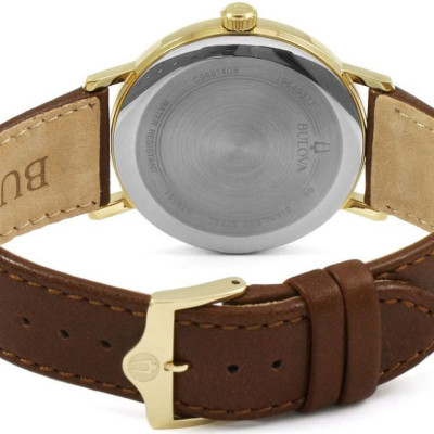 Đồng Hồ Nam Bulova Dây Da 97B151 - Mặt Vàng