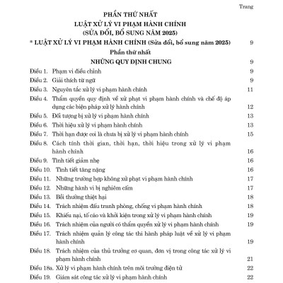 Luật Xử lý vi phạm hành chính (sửa đổi, bổ sung năm 2025) và các văn bản hướng dẫn thi hành