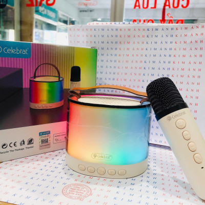 Loa Bluetooth Celebrat SP-18 tặng kèm Micro hát Karaoke gia đình , âm thanh vòm, hàng chính hãng, cho dùng thử 30 ngày