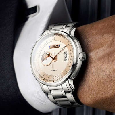 Đồng hồ nam chính hãng LOBINNI L17511-2 Kính chống xước,chống nước 50M,bảo hành 24 tháng,máy cơ Automatic,dây kim loại thép không gỉ 316L,thiết kế đơn giản dễ đeo