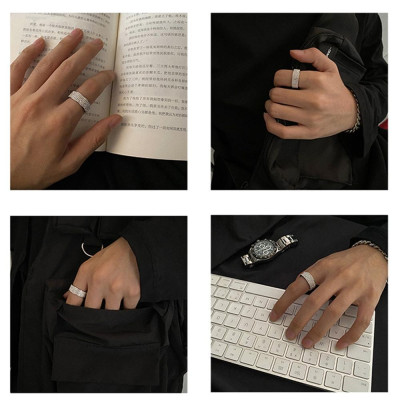 Nhẫn Nam Nữ Cao Cấp Titan Đính Đá Lấp Lánh Thời Trang Thép Không Gỉ  trangsucpt - Nhẫn Dring PTNNA29