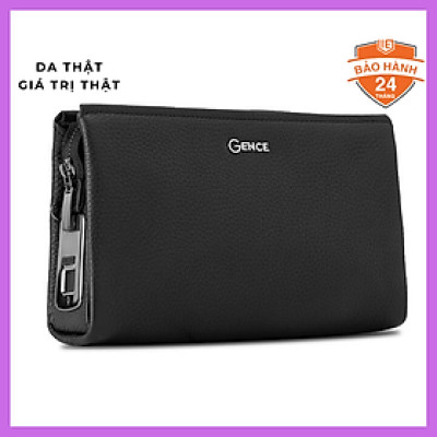 Clutch, Ví Cầm Tay Thời Trang Nam Da Bò Khóa Vân Tay Cao Cấp RB06 Đen