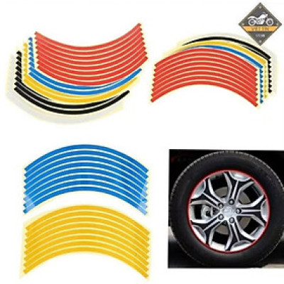 BỘ 16 MIẾNG DÁN ĐỀ CAN PHẢN QUANG TRANG TRÍ VÀNH XE MÁY ÔTÔ XE ĐIỆN 