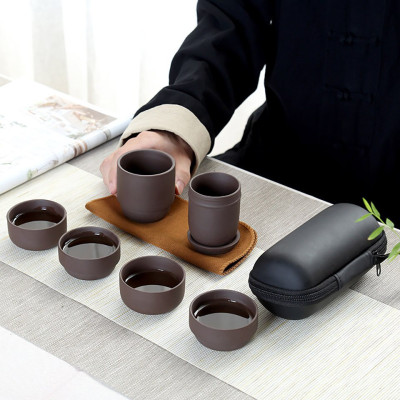 Bộ Bình Trà Gốm Sứ 4 Tách Kèm Túi Đựng Du Lịch Cao Cấp - HENRYSA