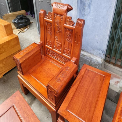 Bộ bàn ghế âu á hộp gỗ hương đá ( vách đục cây tứ quý ) 6 món