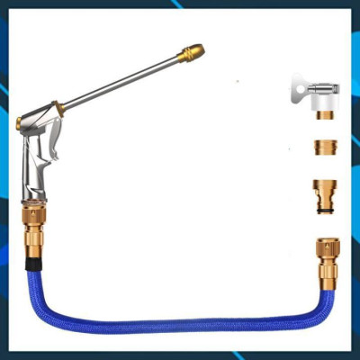 Bộ dây và vòi xịt tăng áp lực nước  rửa xe tưới cây loại 7.5m (dãn nở 22m)  206733