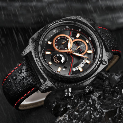  Đồng hồ nam LIGE 9891 Quartz thời trang sang trọng,thể thao  bằng da không thấm nước