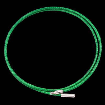 Mặt dây chuyền Phật A di đà đá xanh 2.2 x 3.6cm ( size trung ) kèm vòng cổ dây cao su xanh lá + móc inox, Phật bản mệnh