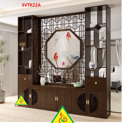 Vách ngăn phòng khách nhà bếp, Tủ kệ vách ngăn phòng 3VTK22A