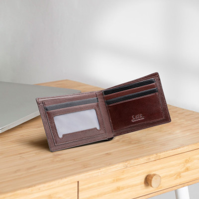 Ví nam da bò Lata ( Thời trang nam - Ví da thật LVN82 )