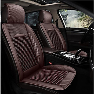 Thảm Lót Ghế Da Kết Hợp Hạt Gỗ Cao Cấp | Thảm Lót Ghế Chất Liệu Da Cao Cấp Kết Hợp Hạt Gỗ Giúp Lưu Thông Máu, Giảm Đau Lưng Khi Ngồi Lái Xe Thời Gian Dài