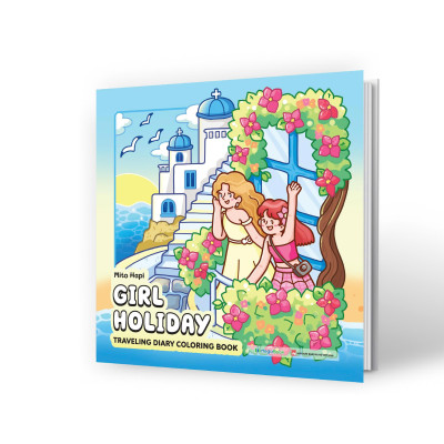 Sách - Girl Holiday - Traveling Diary Coloring Book