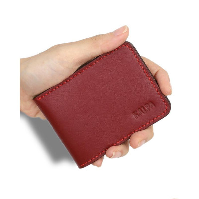 Ví nam Kalpa da trơn - size mini HM007 may thủ công (Handmade)