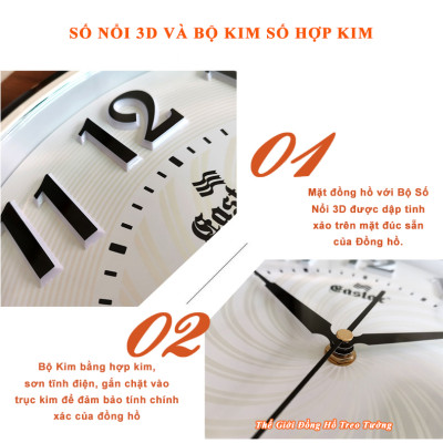 Đồng Hồ NHẠC CHUÔNG WESTMINSTER BÁO GIỜ - Máy EASTAR NHẬT KIM TRÔI - Số Nổi 3D - Viền Nâu Mặt Trắng - Kèm 03 Pin Maxell - Bảo Hành 1 Năm