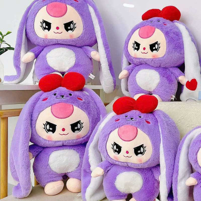 Thú Bông Thỏ Cảm Xúc Lông Xù Tím 35280 35cm