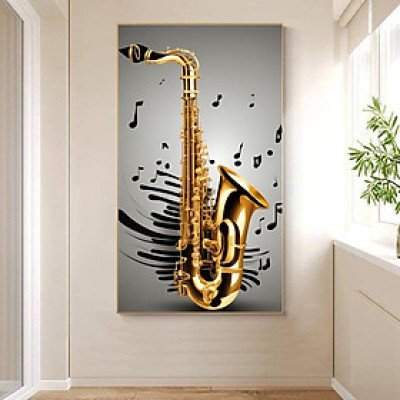 (HCM) Tranh treo tường Saxophone trang trí decor lớp học nhạc, phòng thu âm kèm đinh treo