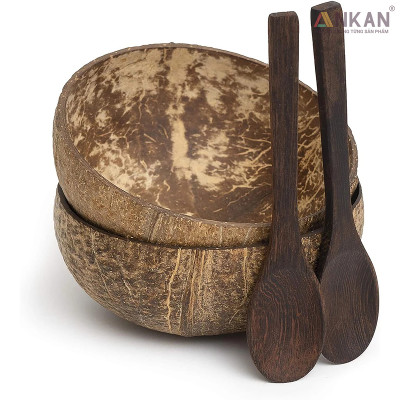 Bát Gáo Dừa Mộc Tự Nhiên ANKAN – Dùng Ăn Salad, Trái Cây, Ngũ Cốc – Chén Dừa Thủ Công Việt Nam
