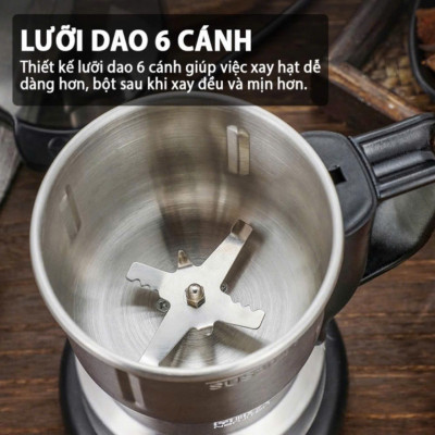 Máy xay hạt khô, xay bột, gia vị cà phê đa năng,công suất 300w, chất liệu cối inox động cơ lõi đồng