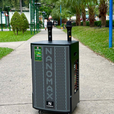 Loa Kéo Nanomax SK-12X5 ( Xám ) Bass 30cm 400w Karaoke Bluetooth Tặng Kèm 2 Mic Hát karaoke. Hàng chính hãng