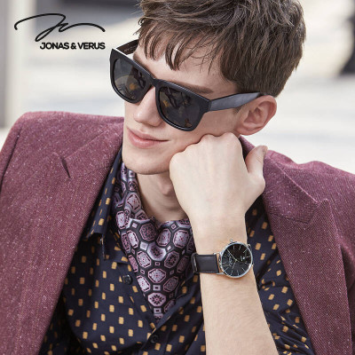 Đồng hồ đeo tay Nam hiệu JONAS & VERUS Y01545-A0.WWBLZ, Máy Cơ (Automatic), Kính mo tráng sapphire hạn chế trầy xước, Dây da Italy