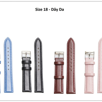 Dây Da Đồng Hồ Julius Hàn Quốc Size 18 - 4 Màu Tuỳ Chọn